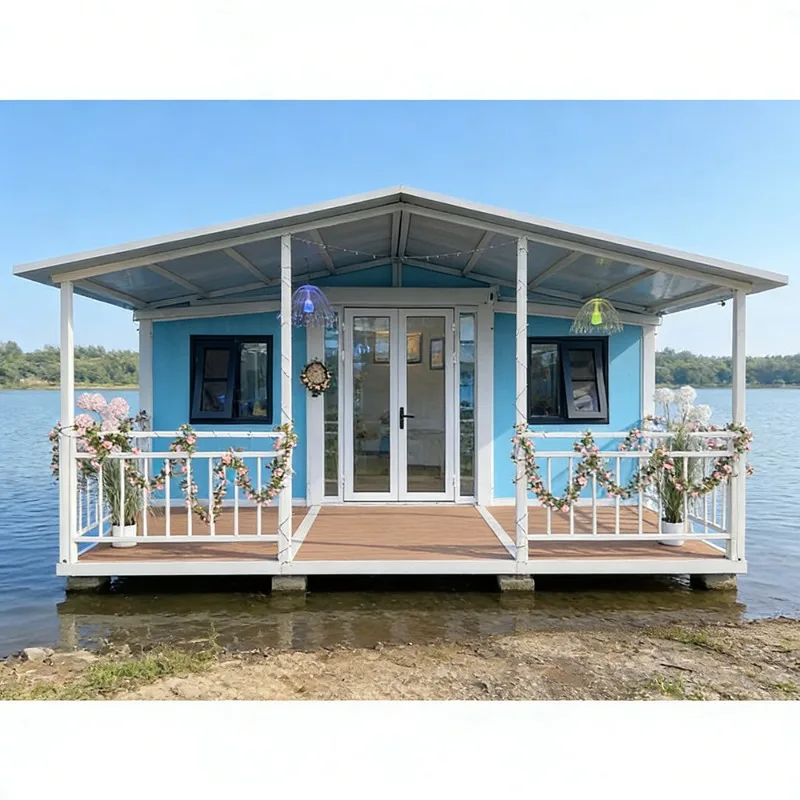 Insulated 20ft Expandable Container Villa With 2 Bedrooms And Bathroom Prefabricated Double Wing Portable Tiny Home For Garden