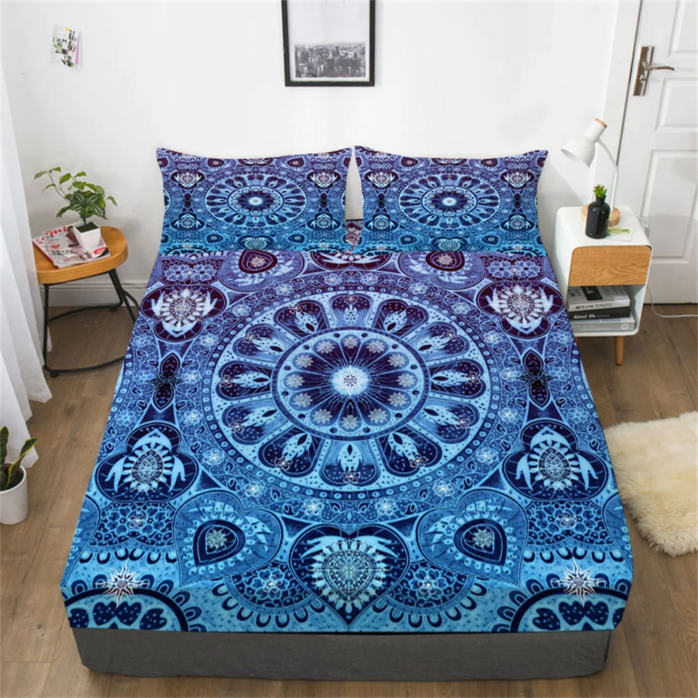 

3D Comforter Set Bohemian Bedding Suit Man Woman Queen Bed Size High End Fitted Sheet Sets Quilt Covers Beds Cover suits