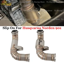 Slip On For Husqvarna Norden 901 Motorcycle Exhaust Escape Systems Stainless Steel Mid Link Pipe Connect Original Muffler Moto