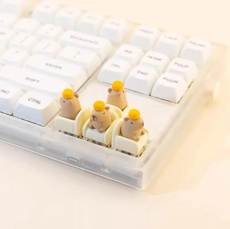 Unique Original Capybara Keycap Cute Design Resin Material Handmade Coating MX Switch Keycap for Mechanical Keyboard Accessories