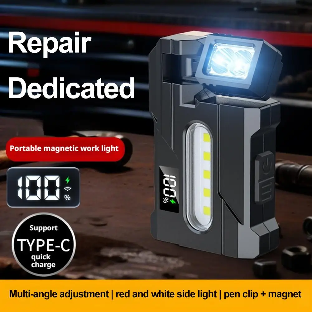【セール中】角度調整可能な懐中電灯 1200 ルーメン COB LED ズーム可能なワークライト USB 充電式トーチ アウトドア キャンプ ハイキング用