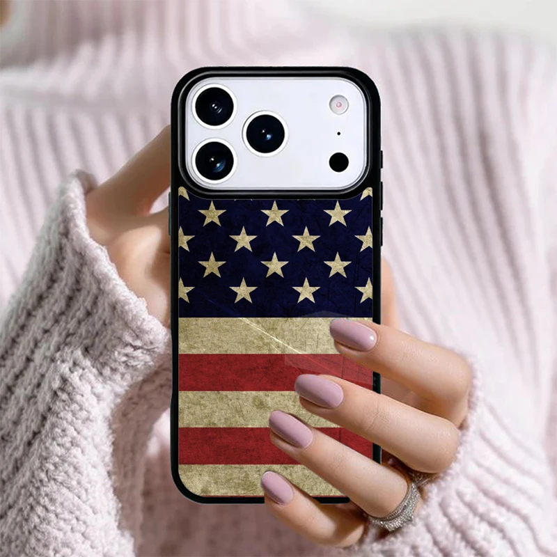 America USA Flag back Phone Case for iPhone 17 air 16e 15 14 13 Pro Max 12 11 X XR XS SE2020 6 8 7 Plus Cover﻿﻿﻿﻿