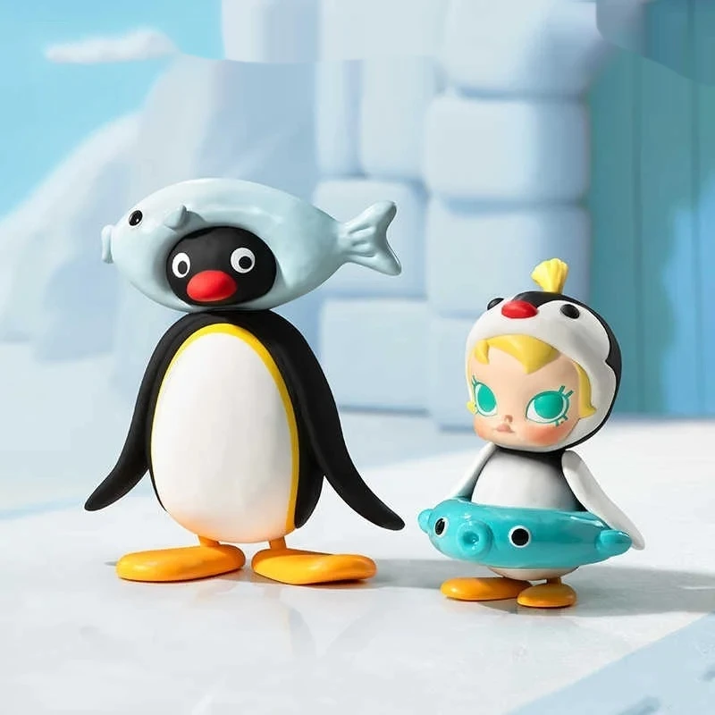 New Baby Molly X Pingu Fish Fun Lots SeriesCute Tabletop Collection Decoration Action Figures Kawaii Toy  For Christmas Gift