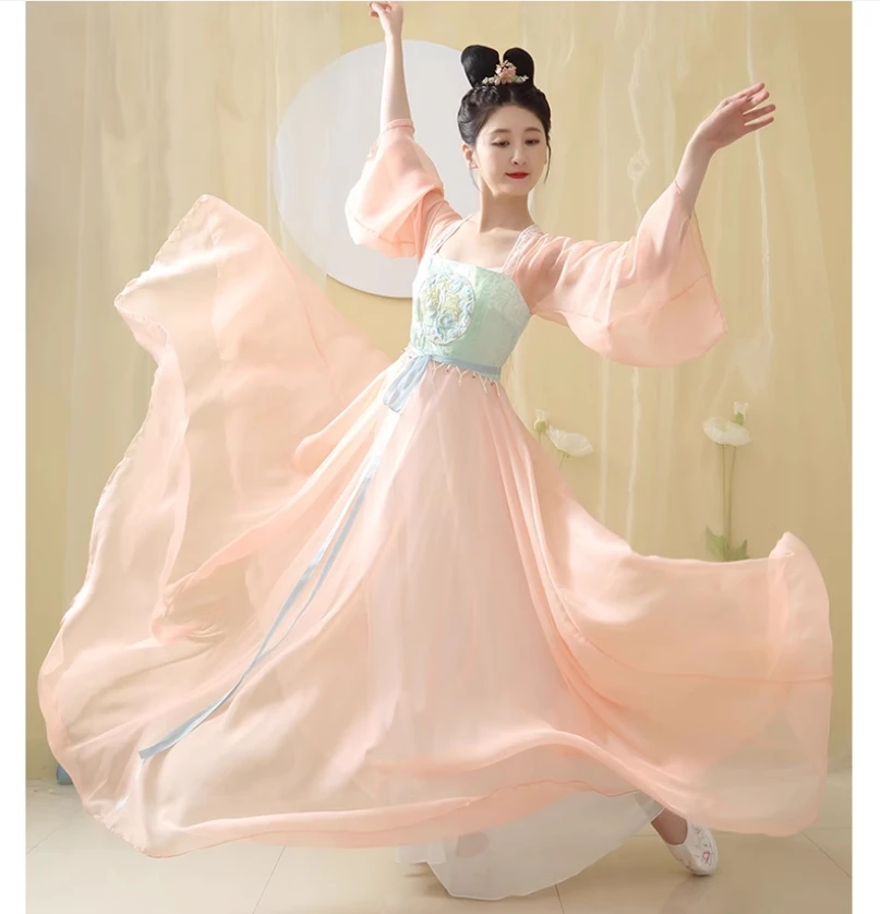 

Elegant Chinese Dance Practice Dress, Performance Dress, Special Fairy Style New Style Big Swing Skirt Summer