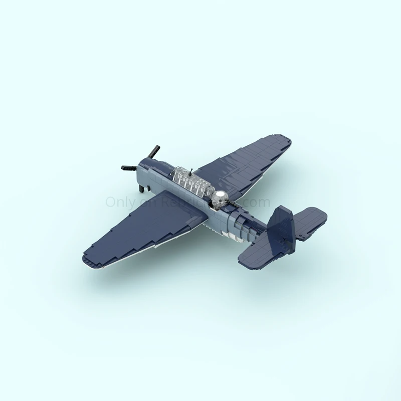 Military Fighter MOC US Navy TBF Bomber Building Blocks Assembly Model DIY Puzzle Brick Collector Sets toys
