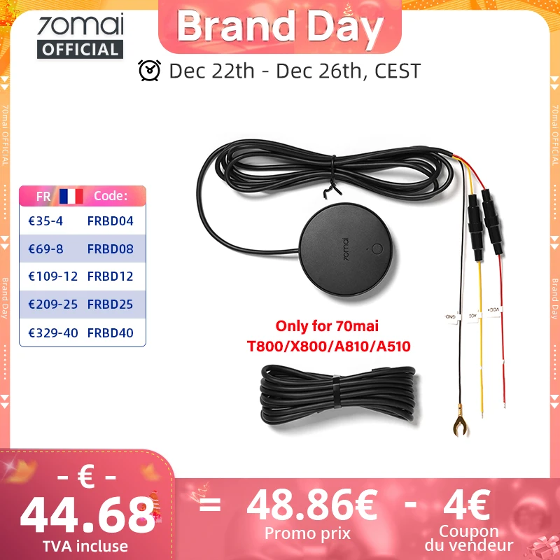 Kit de fil dur 70mai 4G UP04 pour 70mai T800 A810 A510 X800 X200 LTE, Module télécommande, Streaming en direct, alerte instantanée 70mai UP04