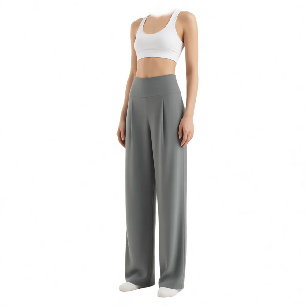 Women Wide Leg Yoga Pants High Waist Loose Straight Sport Trousers Quick Dry Breathable Running Fitness Athletic Workout Bottoms