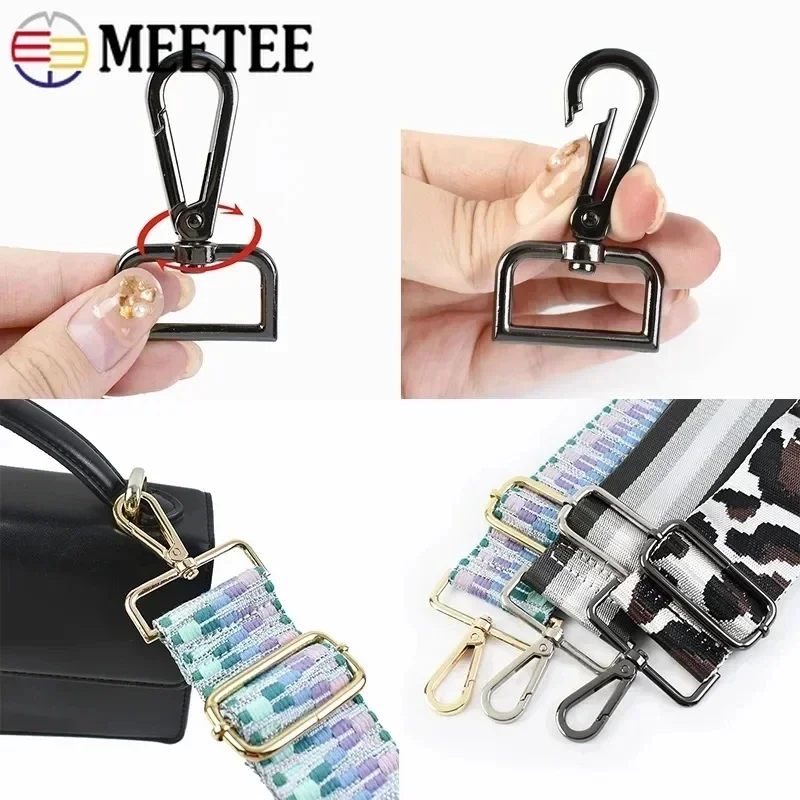 10/30Pcs Meetee 20-50mm Metal Buckles Carabiner for Bag Lobster Clasps Swivel Trigger Clips Snap Hook DIY Handbag Accessories