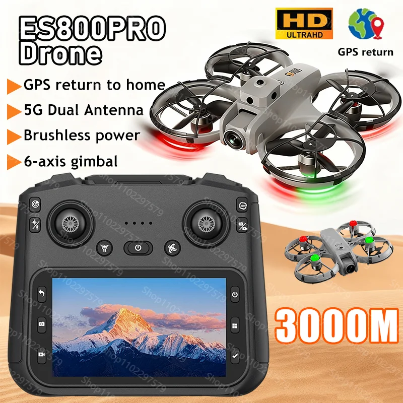 

ES800PRO RC Drone Dual Cameras 8K FPV UAV 6-Axis Gimbal 360° Flip Brushless Power Professional HD Quadcopter Quadcopter Toy Gift