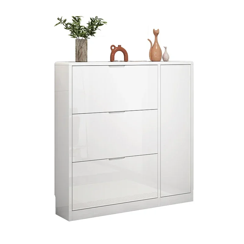

Nordic Space Saving Shoe Cabinet Storage Ultra Thin Narrow Entrance Shoe Rack White Wood Hallway Luxury Large Home Furniture