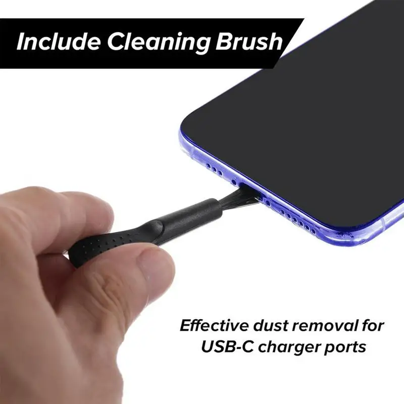 4Pcs USB C Dust Plug With Cleaning Brush Type-C Anti Loss Dust Plugs Anti Dust USBC Plug Cover Charging Port Cover Caps