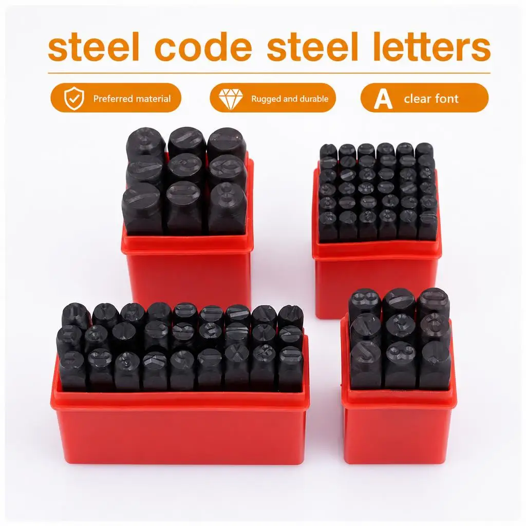 36pcs Letter & Number Stamp Punch Set Hardened Steel Metal Wood Leather Steel Punch Alphabet Letter Number Tool Leather Craft Stamp