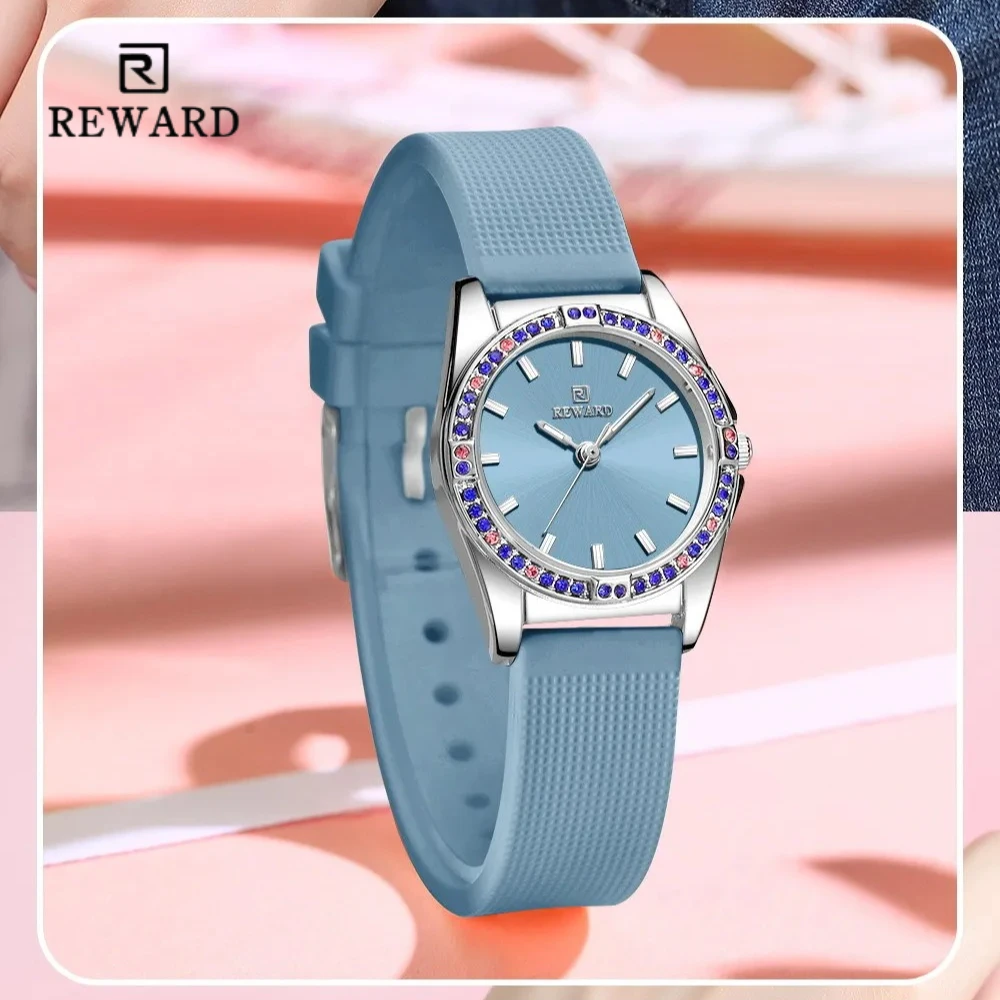 Ricompensa 232013L Squisito orologio da donna in silicone Set di diamanti impermeabili Orologi al quarzo di lusso per le donne Relogio Feminino Часы