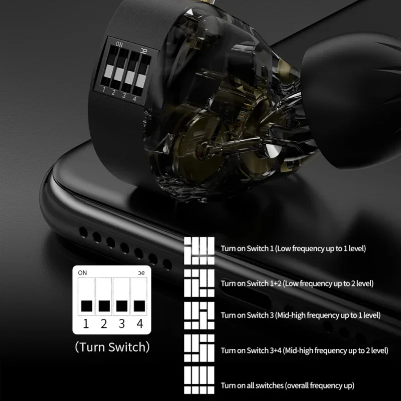 سماعات أذن وحدة محرك ديناميكية مزدوجة من KZ Pisces مع مفتاح تعديل الصوت إصدارين اختياريًا في سماعات الأذن كابل قابل للاستبدال