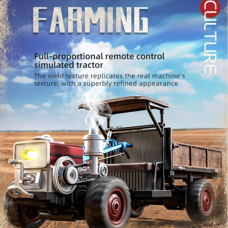 

JJRC Remote Control Tractor Four Wheel Drive Simulated Farm Model With Spray Mist Led Light Sound Effects For Adult Hobby