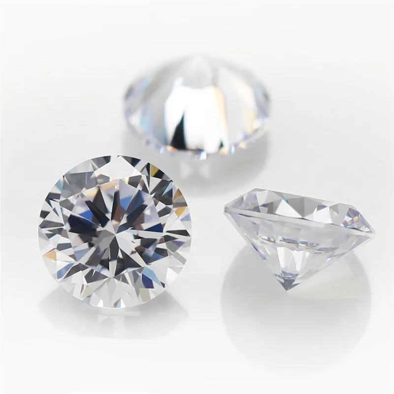 500-1000pcs/Lot Wholesale 5A White CZ Gemstone Round Brilliant Cut 1-2.6mm Synthetic Cubic Zirconia Loose Stone for Jewelry DIY