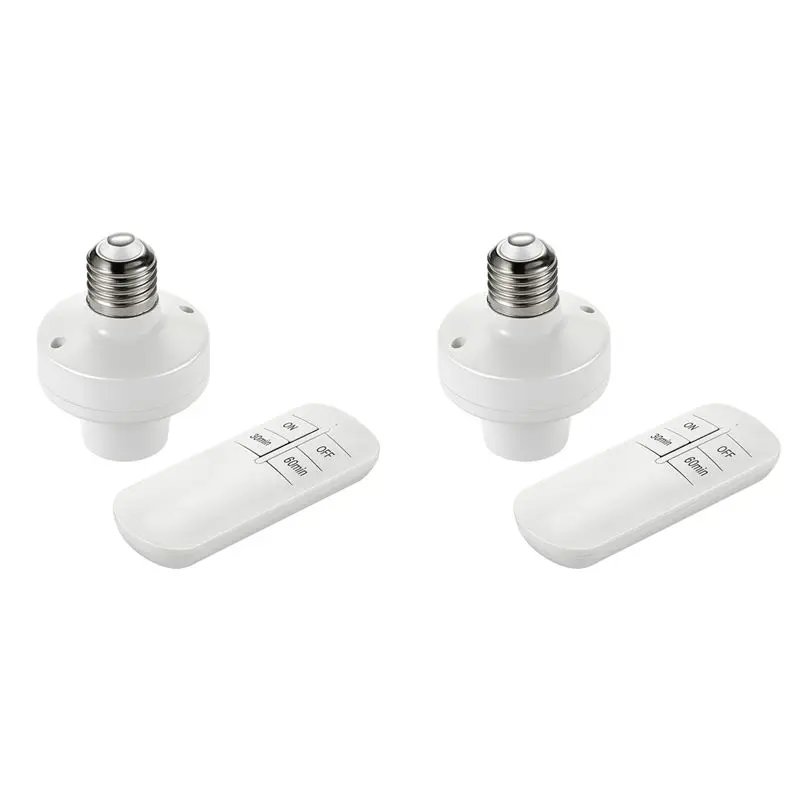 2X E26 E27 Wireless Remote Control Light Socket Lamp Holder 20M Base ON/Off Smart Switch Socket Range Smart Device(220V)