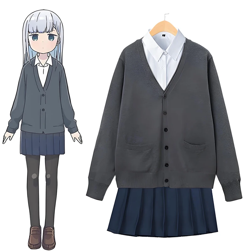 

Anime Aharen-san wa Hakarenai Aharen Ai Cosplay Costume Girl Cardigan Shirt Skirt Suit Campus JK Uniform Halloween Clothes