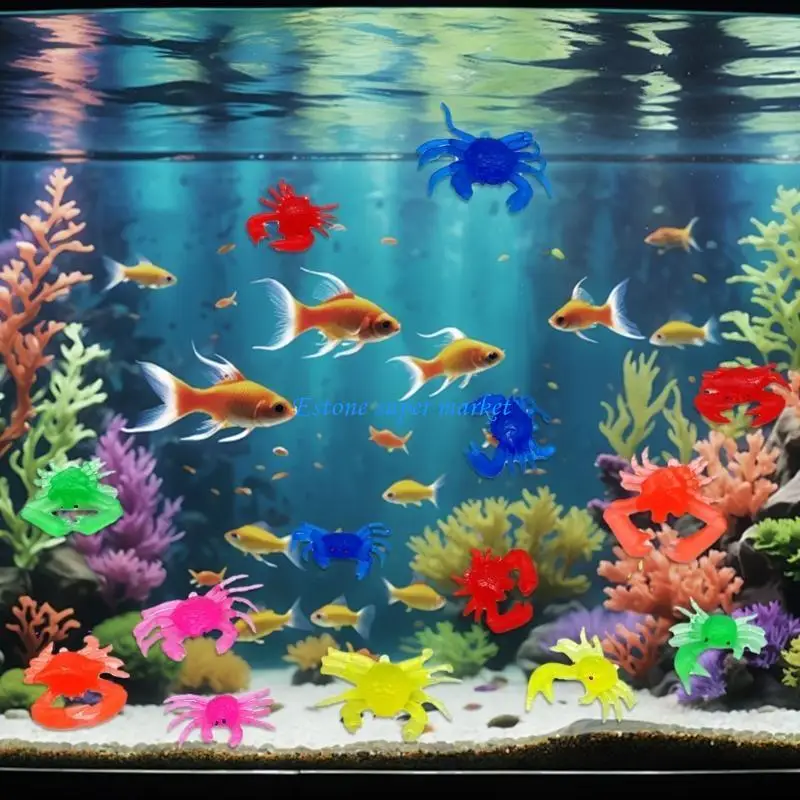 090B 100Pieces Miniature Crabs Figure Toy Rubber Figure Model Marine Fish Toy for Kids Education and School Event Decoration