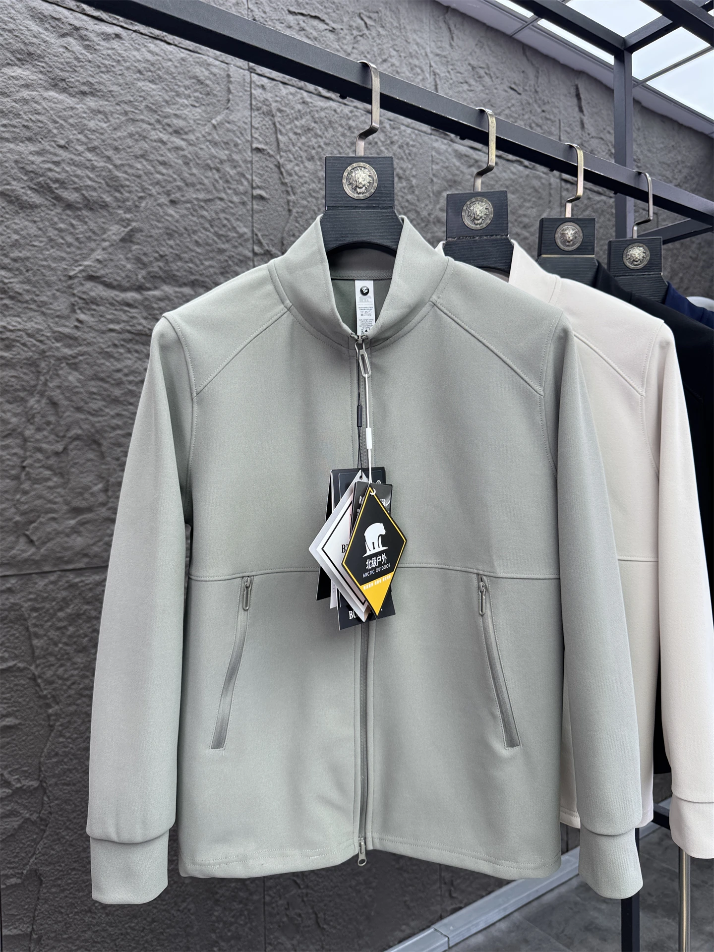 

Svip Sli 3D Form Casual Autumn Faion Stand Collar Functional Ele Comfortable Long Sve Jaet Men Outerwear