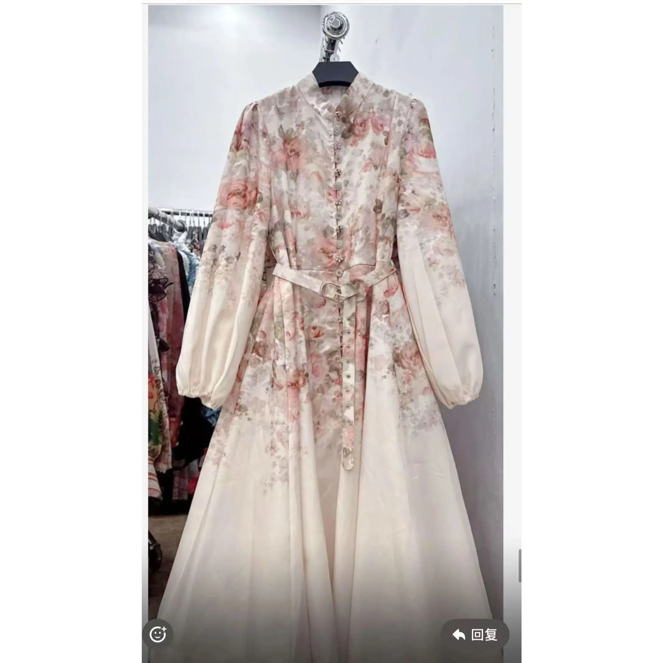 

2025 summer new elegant temperament high-end printed dress with waist cinching and slimming effect