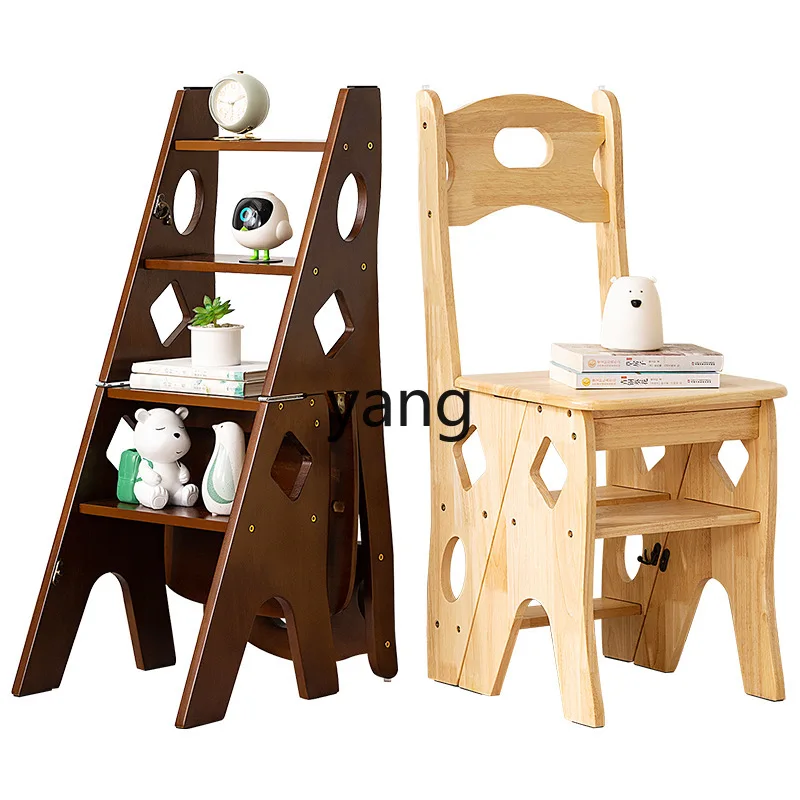 

Lmm solid wood ladder chair household ladder chair folding dual-purpose ladder stool indoor climbing pedal