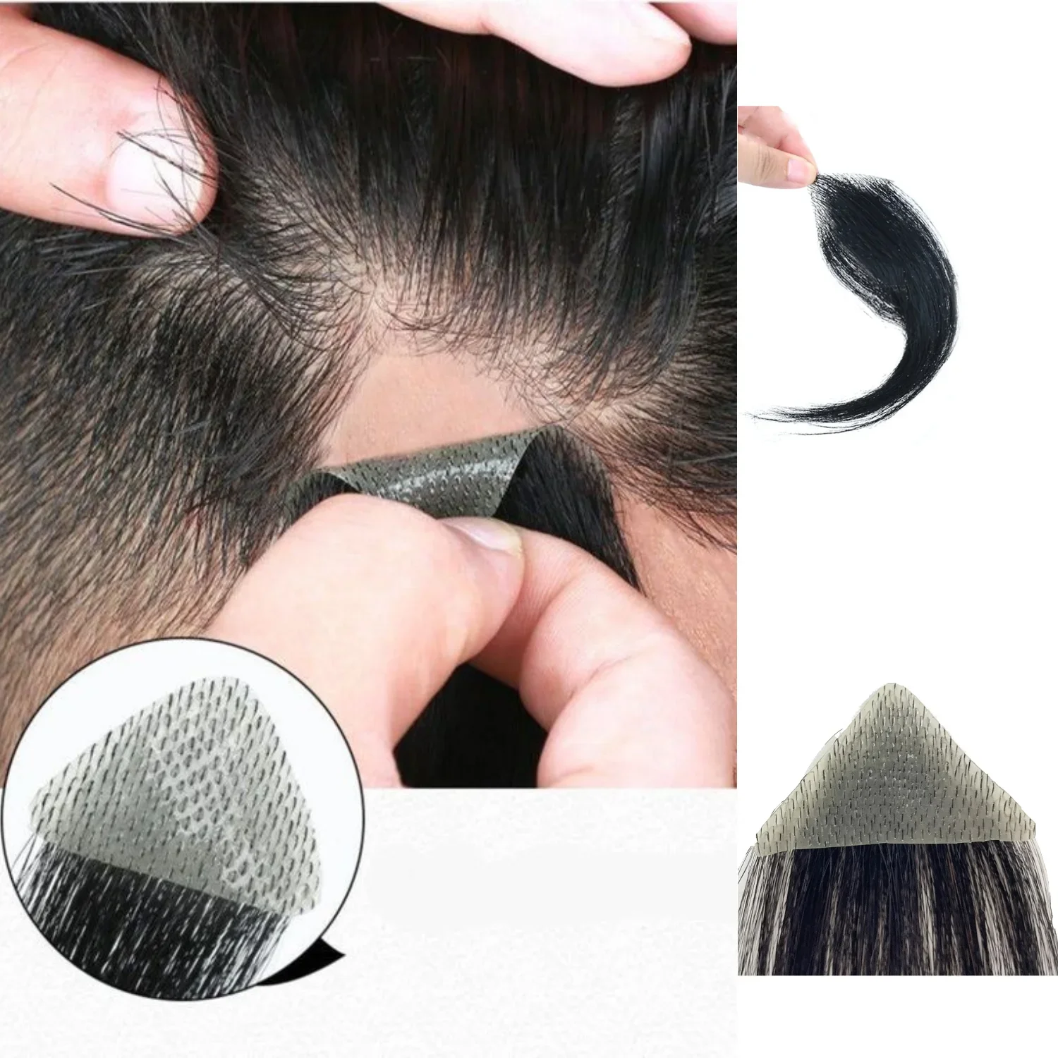 

Прическа на висках, лысая пятно, парик, шрам, замена человеческих волос, линия волос, прямая лента, треугольная нашивка для волос для мужчин и женщин