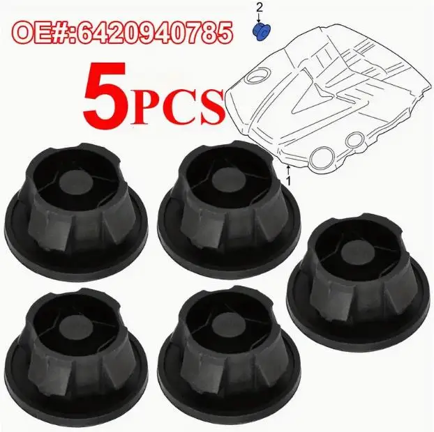 5 Pcs 6420940785 Cubierta De Motor Goma - Ojal Amortiguador Para Mercedes-Benz W204 Accesorios Automotrices
