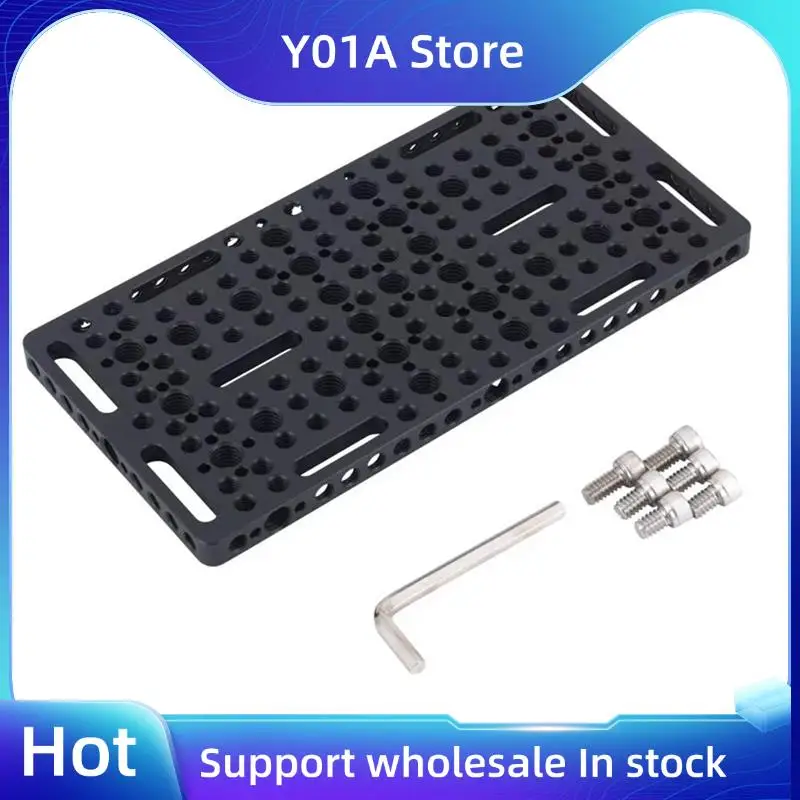 Y01A Cheese Board Camera Cage Installation Guide Rail Block,1/4 Inch 3/8 Inch Porous Connection Mounting Points