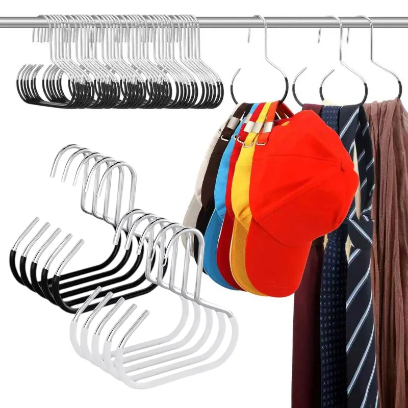 5pcs Versatile Manganese Steel Round Hook - Perfect for Hats, Ties, Scarves & Bags, Strong Load-Bearing, Non-Deformable