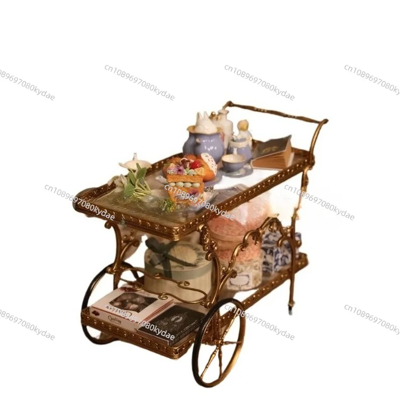 Palace Style Mini Dining Cart Retro Decorative Ornament For Home Desktop Art Display Decoration