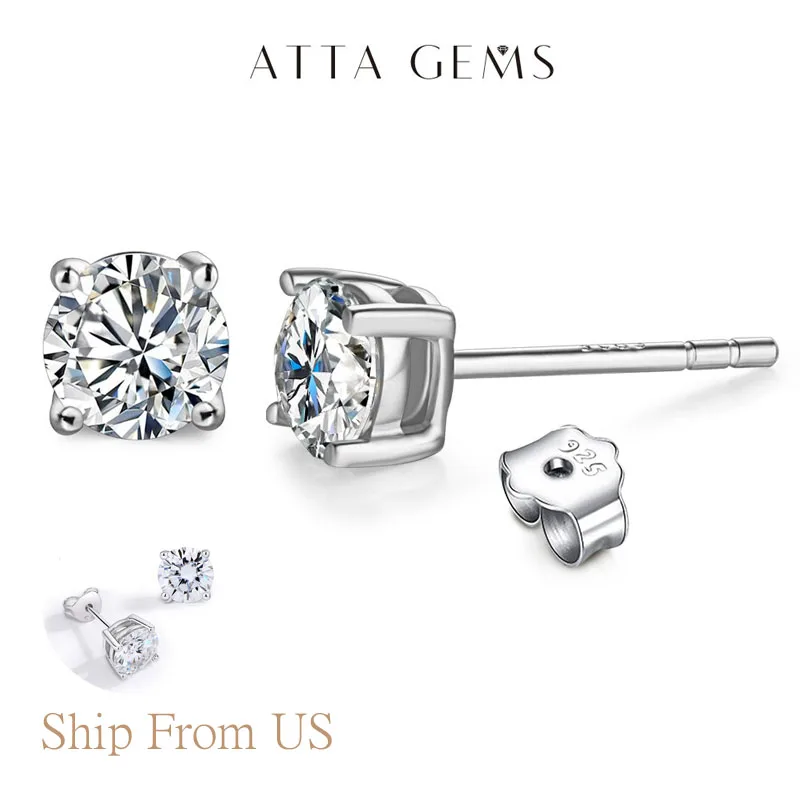 

Серьги-гвоздики ATTAGEMS из стерлингового серебра S925 с муассанитом D VVS1, с четырьмя крапанами, для женщин и мужчин, сверкающие, модные, для свадьбы