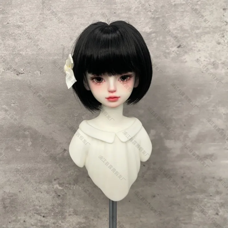 Girl Toy Doll Dress Up Accessories Wig Cover Multicolor High Temperature Silk Synthesis Short Hair BJD SD Doll DIY Making Wig