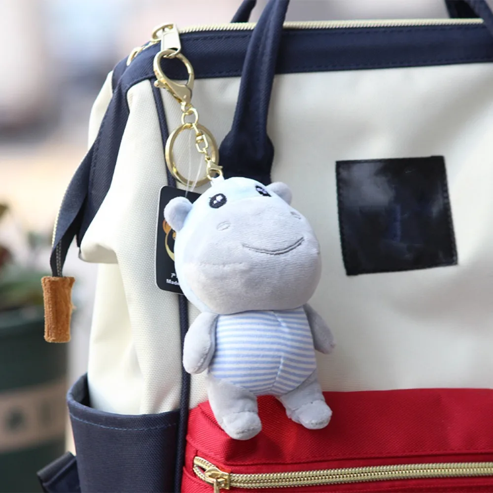 Bag Charm Mini Moo Deng Key Ring Anti-loss PP Cotton Bouncing Pig Mu Dang Doll Thai Style Popular Dwarf Hippo Pendant Gift