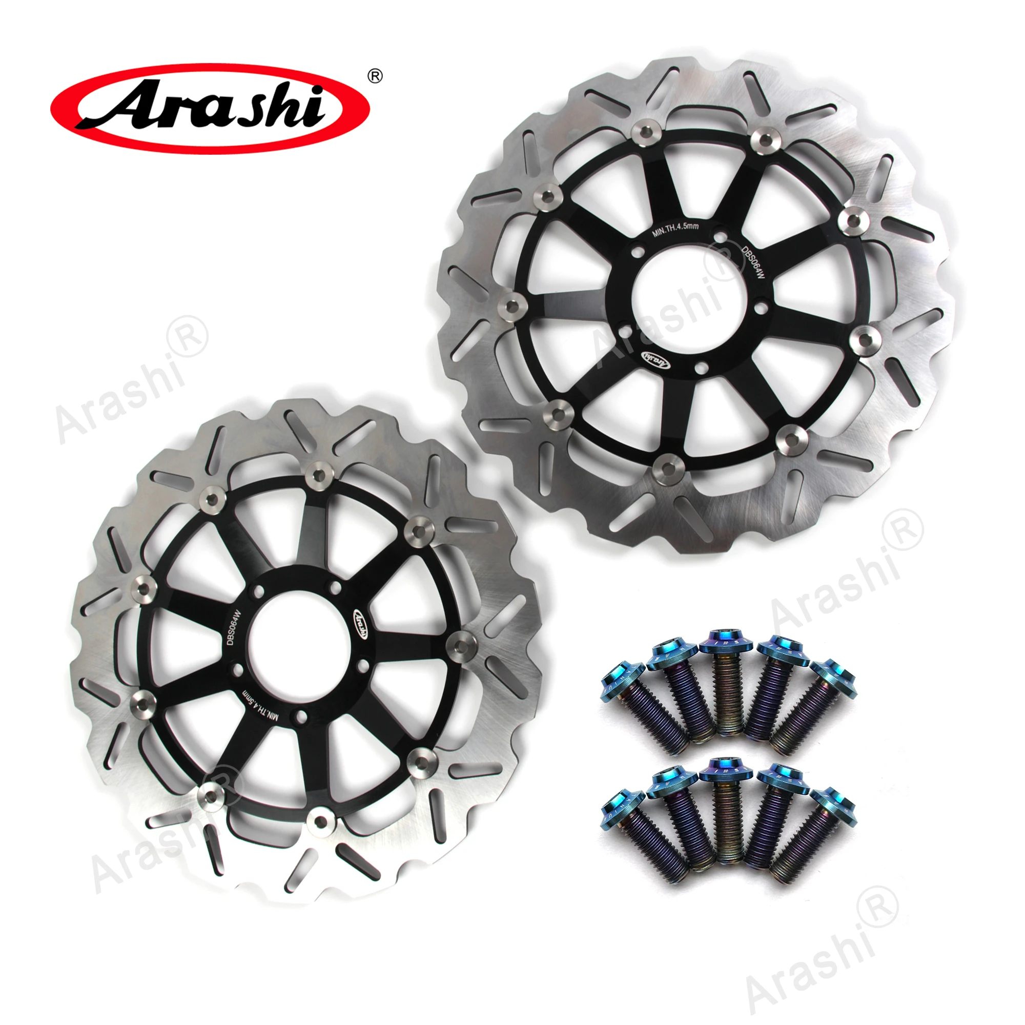 For Ducati 749 / 999R / 999S 2002-2007 848 2008 2009 2010 Arashi 320mm CNC Floating Front Rotor Disk Brake Disc+Bolt Screw