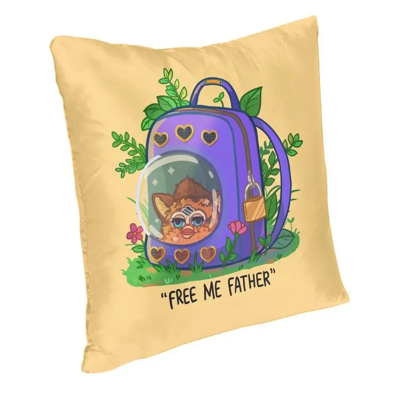 Furbys Cartoon Animal Robot Cushion Cover 45x45 Home Decor 3D Printing Throw Pillow Case for Car Double-sided