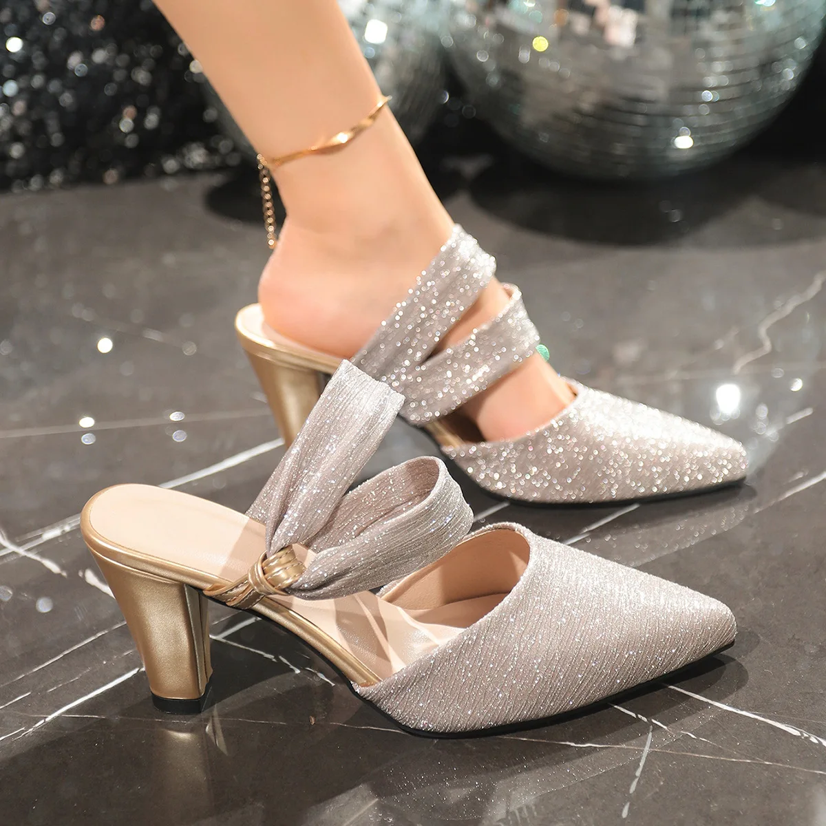 

Plus Size Shoes for Women 2026 Summer Fashion Women Slip on Platform Pointed Toe 36-42 High Heel Sandals Women Shoes