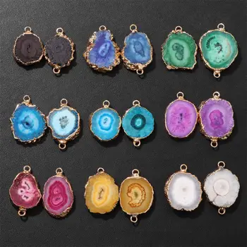 時尚不規則瑪瑙吊墜天然石英連接器飾品,適用於製作項鍊、手鍊、耳環等DIY首飾,2/套 8 最佳銷售 寶石飾品 - №1