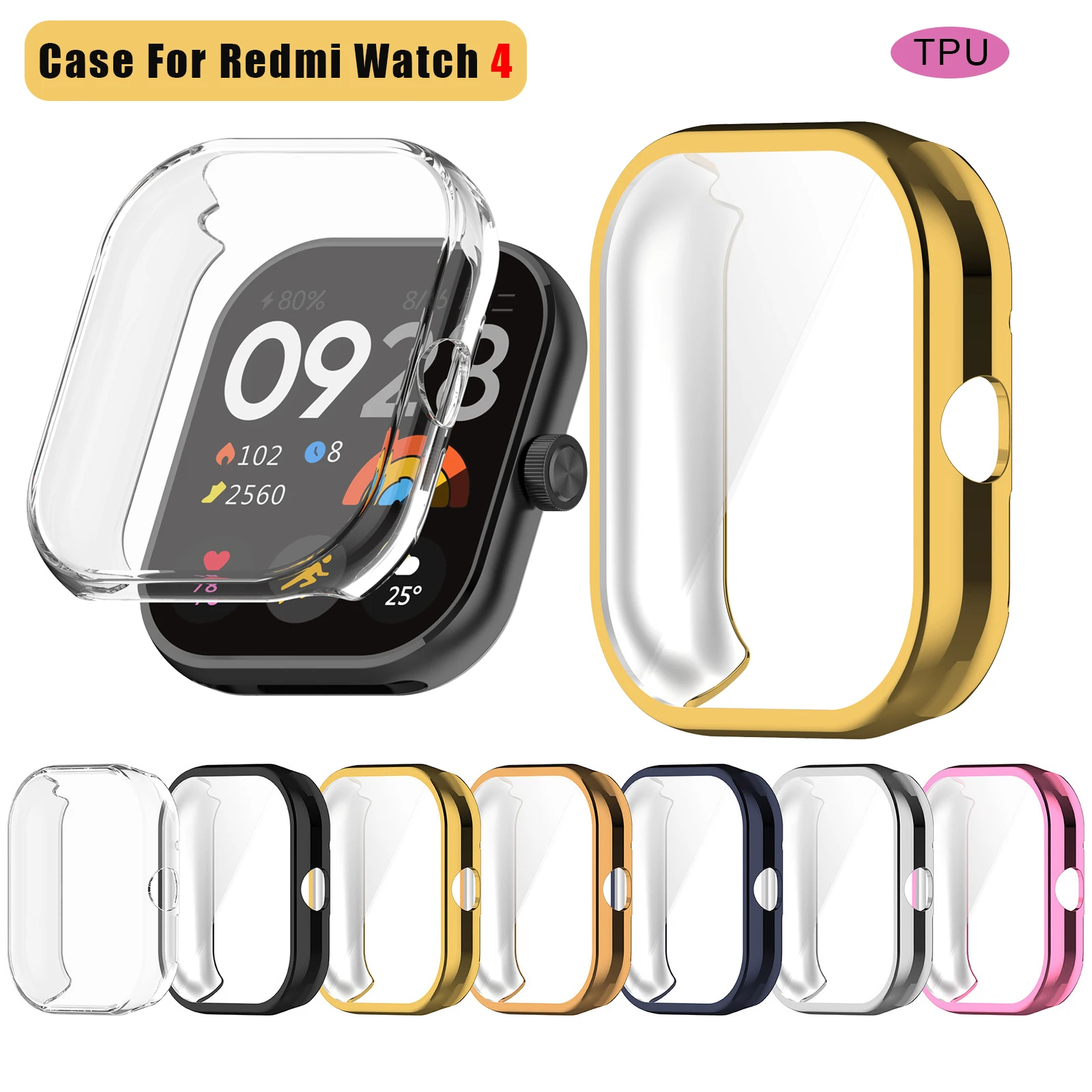 Coque de protection d'écran en TPU souple et transparent, coque de montre pour Redmi Watch 4, coque de protection transparente, accessoires durables