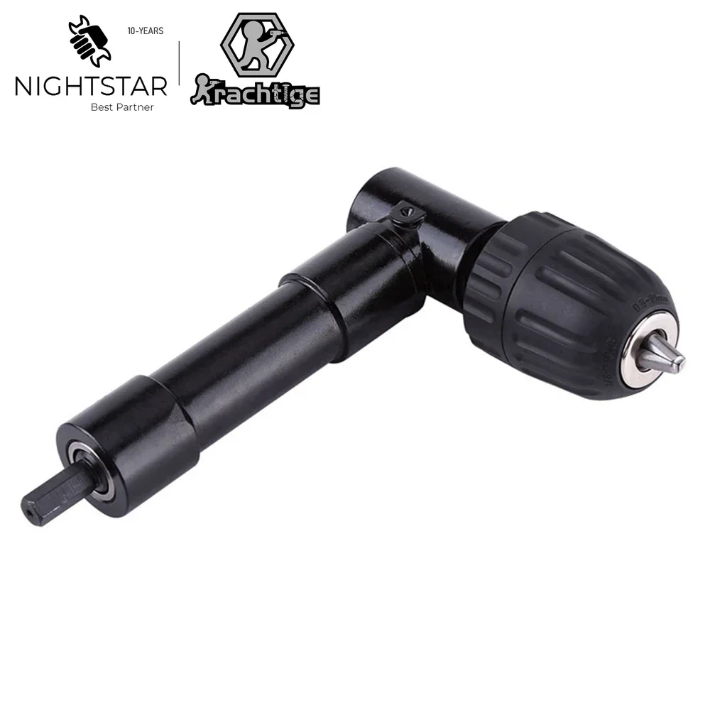 Elétrico Cordless Broca Anexo Adaptador de Ângulo Keyless Chuck Impact Drill Adapter 90 Graus Ângulo Direito Max 25n m