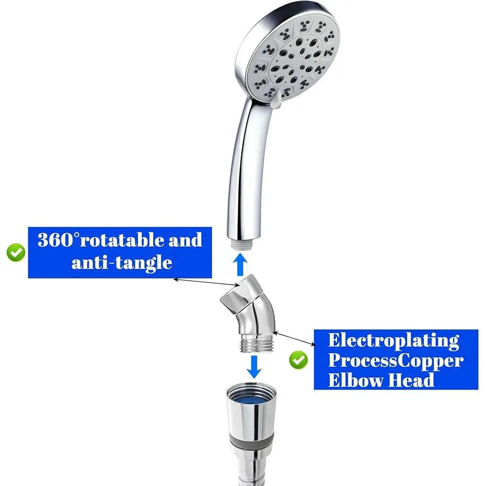 Picture 5: New Copper Shower Head Elbow Adapter 135 Degrees Silver Arm Angle Adapter Handheld Shower Head Connector