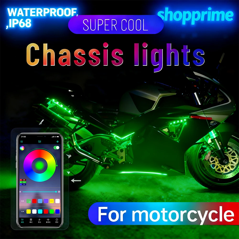 Motorcycle RGB Atmosphere Light Chassis Lamp For Yamaha MT09 MT07 R25 FZ8 YZF600 For Ducati Monster 950 Ambient Lights