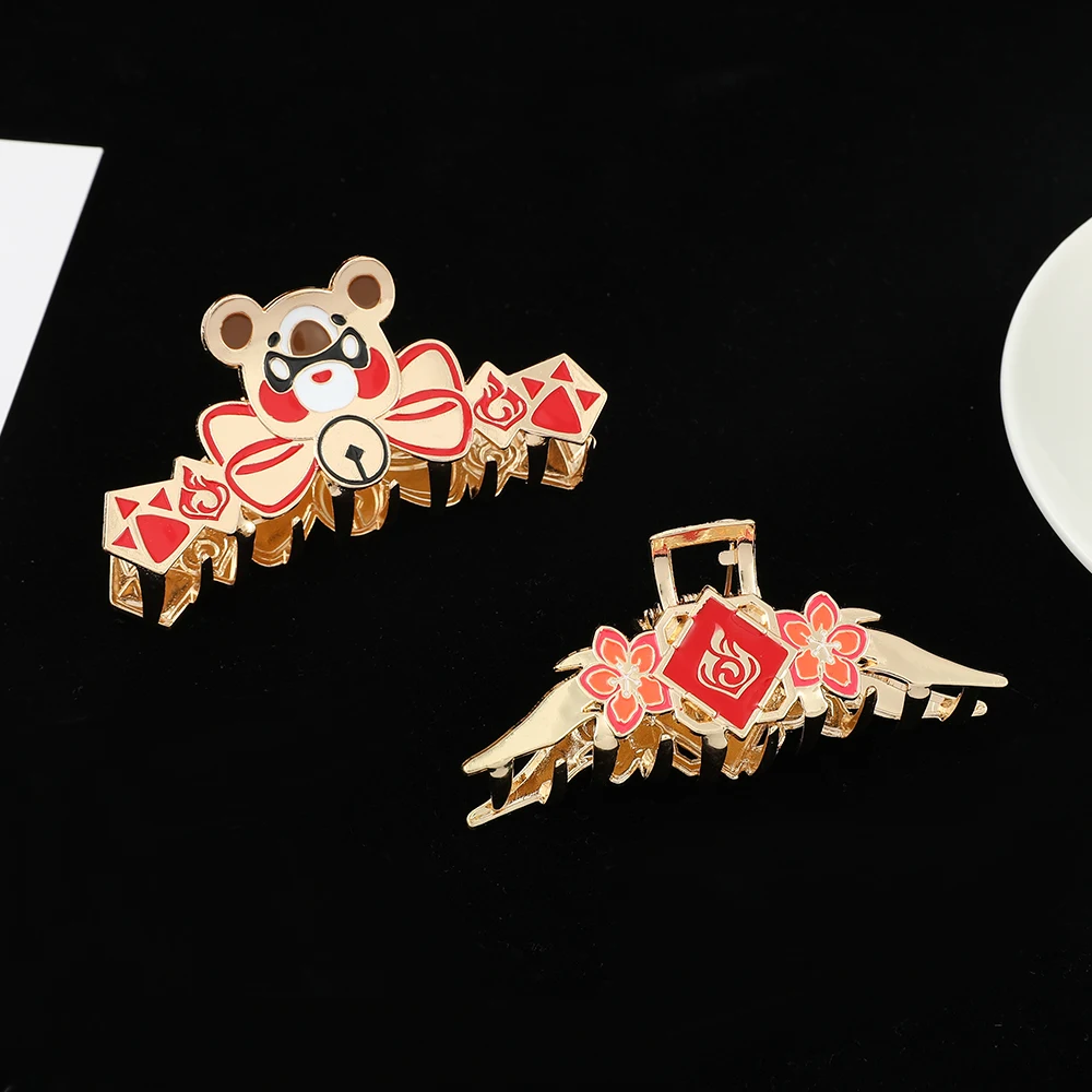 Anime Game Genshin Impact Metal Fashion Hair Claw Eye of God Pattern Women Home Outdoor Crab Clip Wild Hair Accessories Gifts