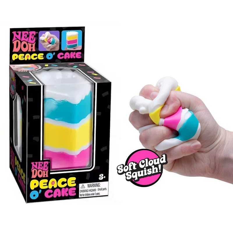 

Needoh Peace O' Cake Relief Focus Calm Down Toy Squishy Stretch Non-Toxic Fidget Toy Calm Down ADHD For Adults Party Favor Gift