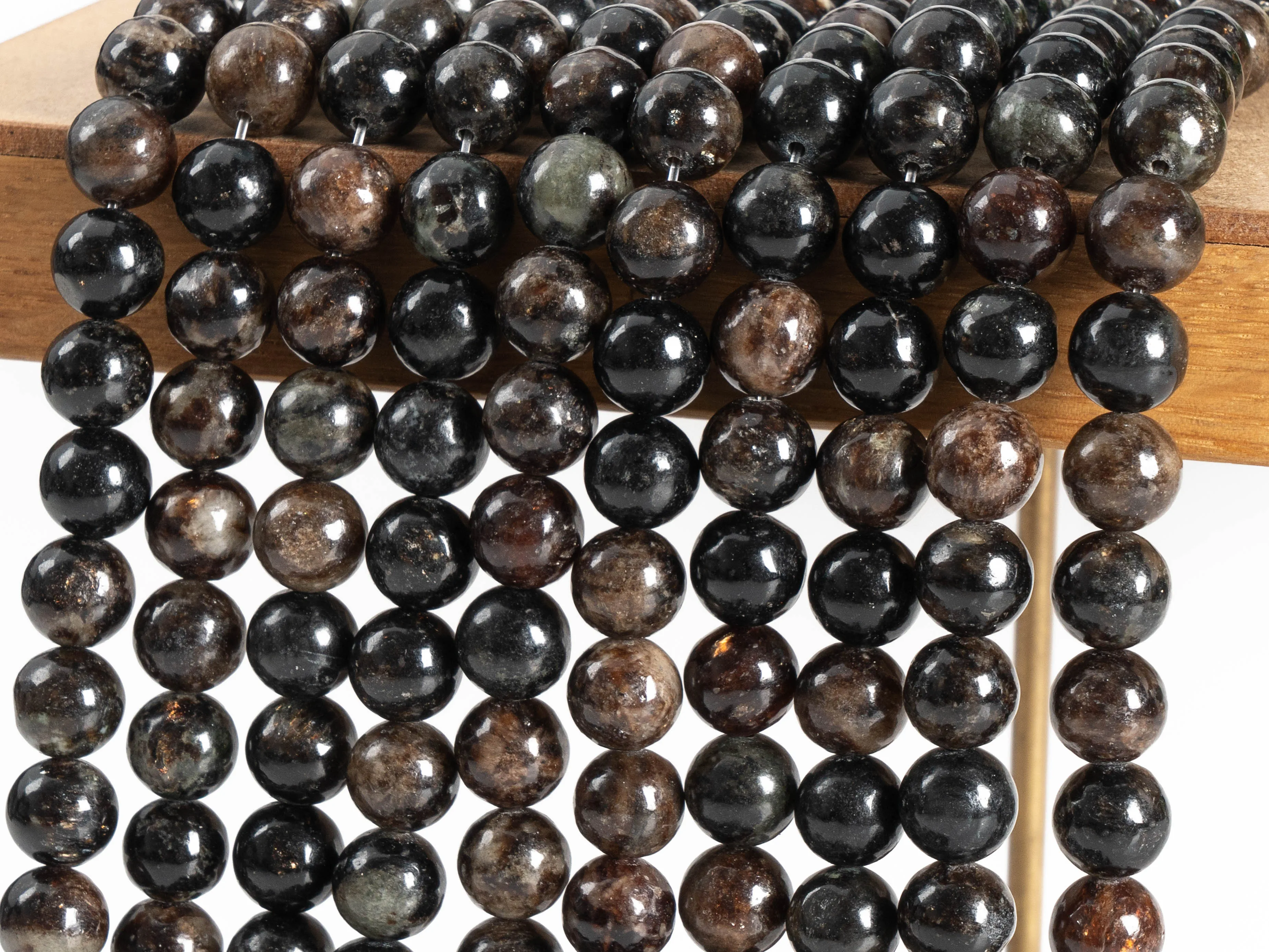 Genuine Natural Golden Brown Black Phlogopite Beads Grade AAA Gemstone Round Loose Beads 4/6/8/10mm for Jewelry Making