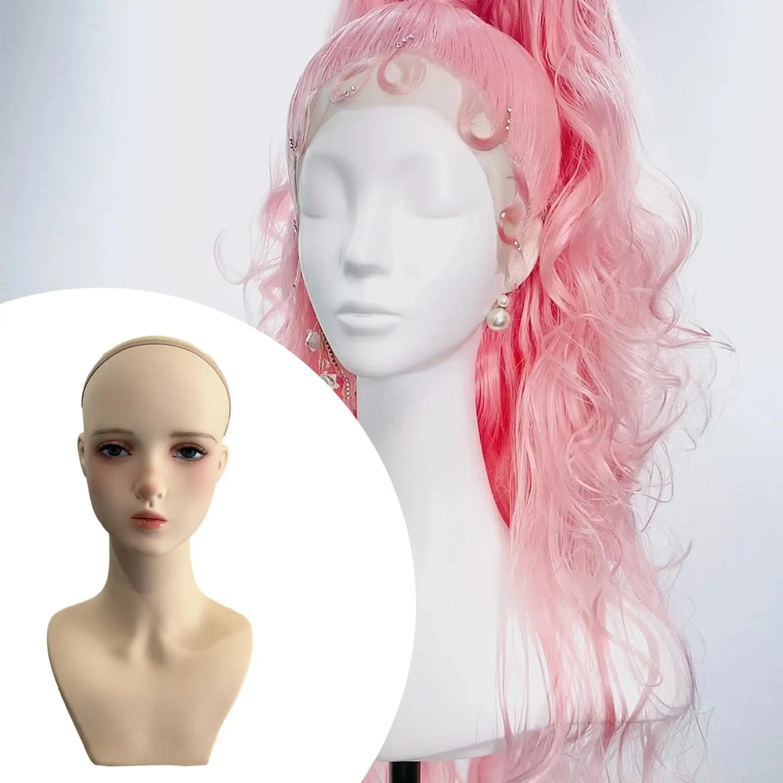 Female Mannequin Head Wig Holder Wig Display Manikin Wig Display Standmannequin Head for Hat Eyeglasses Cap Headset Hair Styling