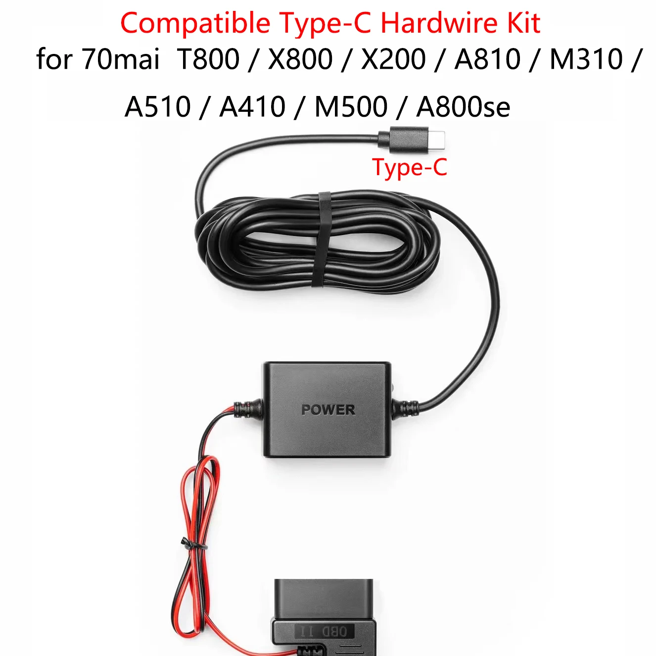 for 70mai obd- Hardwire Kit Parking Surveillance Cable 24 hours