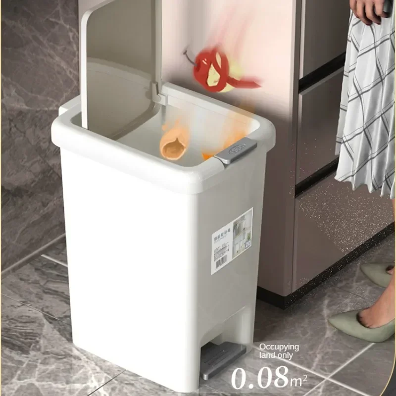 Luxury Pedal Trash Can 8/10/15/20L Kitchen Bathroom Waterproof Wastebasket Large Capacity Garbage Bin Modern Accessories