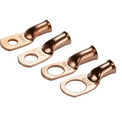 2/6/10/25Pcs 6AWG Bare Copper Ring Terminal Electrical Cable Lugs Eyelet Wire Battery Terminals Crimp Soldered Connector