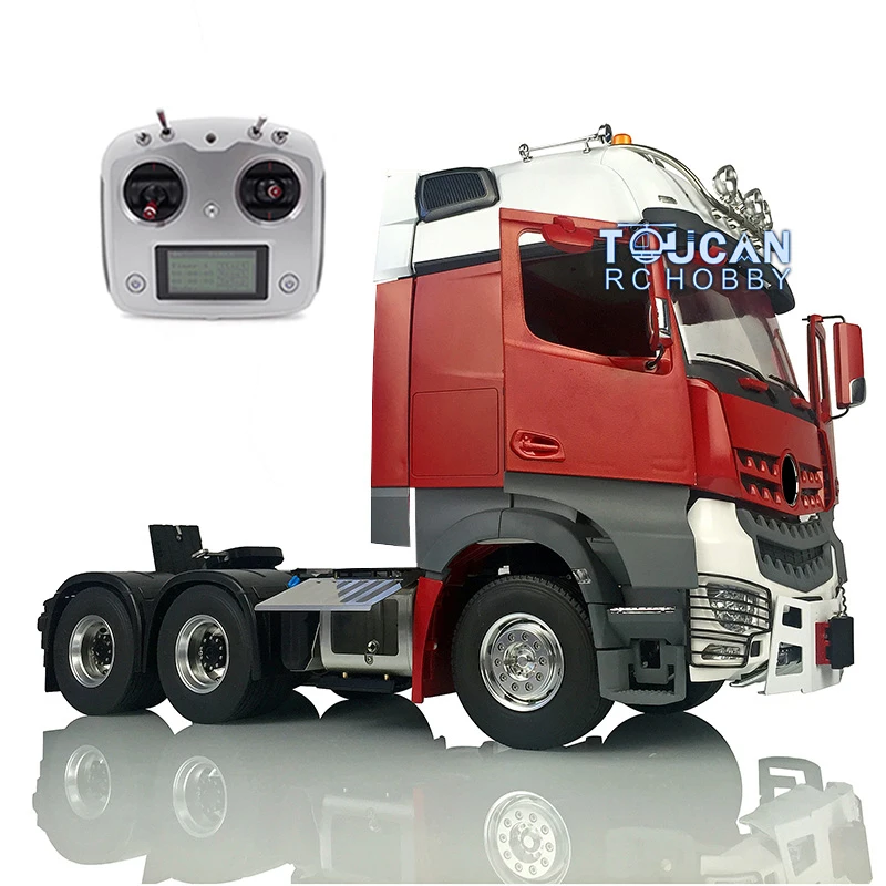 LESU RC 6*6 1/14 Tractor Truck Finished Metal Chassis Painted KIT Cabin Model Motor Servo Roof Light Air Condition Toy THZH0821